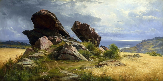 Rocks in a field, Allinge, Bornholm. by Carl Frederik Aagaard