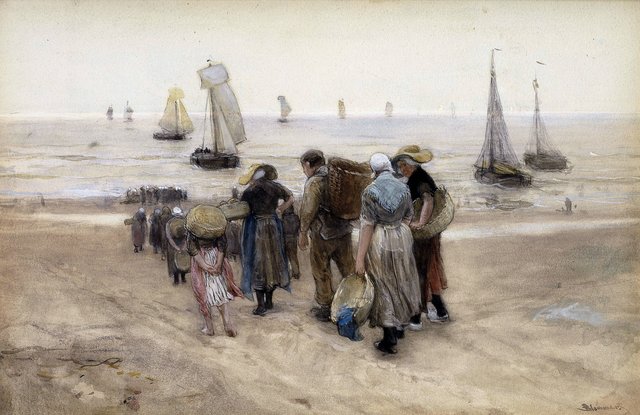 Bringing in the catch by Bernard Blommers