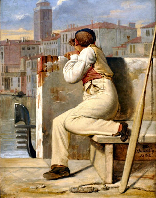 A gondoliere by Ditlev Blunck
