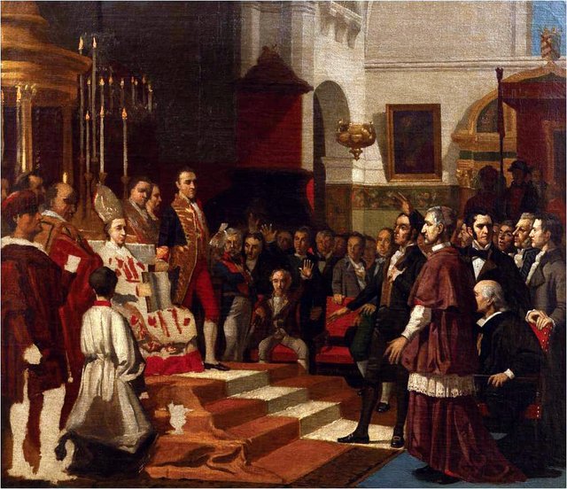 Boceto de El juramento de las Cortes de Cádiz de 1810 by José Casado del Alisal