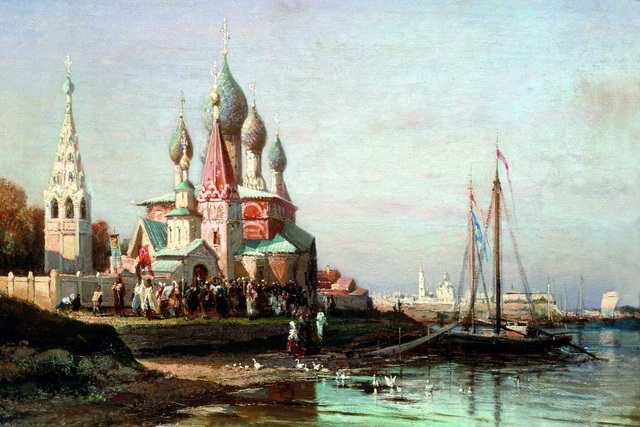 Easter procession in Yaroslavl by Alexey Bogolyubov