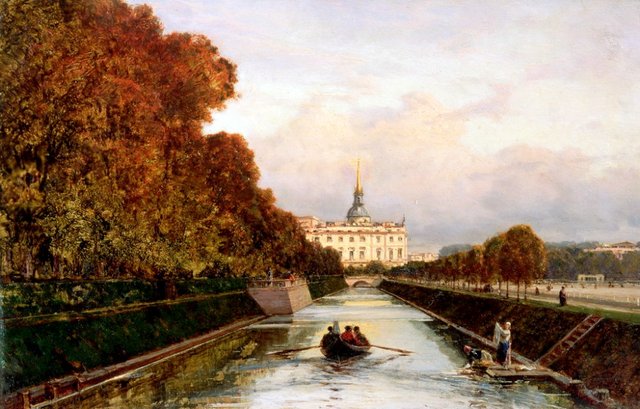 View to Michael's Castle in Petersburg from Lebiazhy Canal by Alexey Bogolyubov
