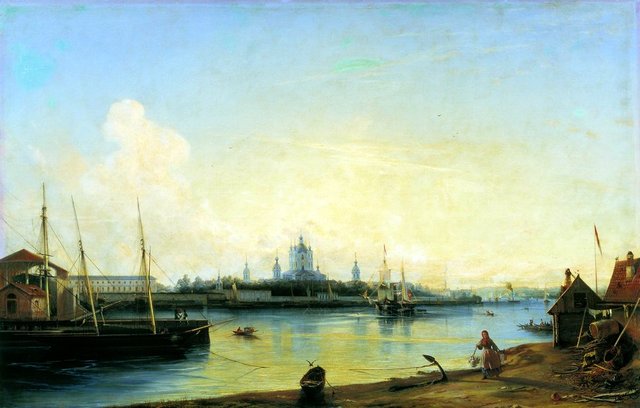 Smolny as seen from Bolshaya Okhta by Alexey Bogolyubov