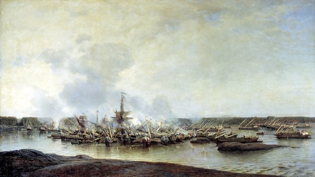 Battle of Gangut July 27, 1714. by Alexey Bogolyubov