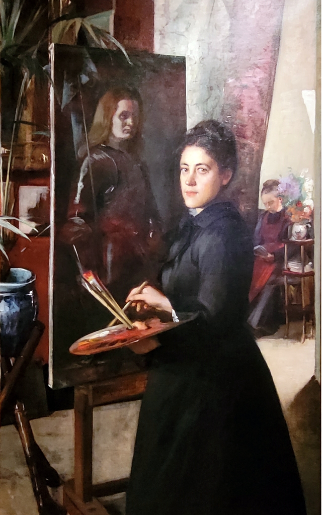 Madeleine Smith au chevalet (peignant Jeanne d'Arc) by Ottilie Roederstein