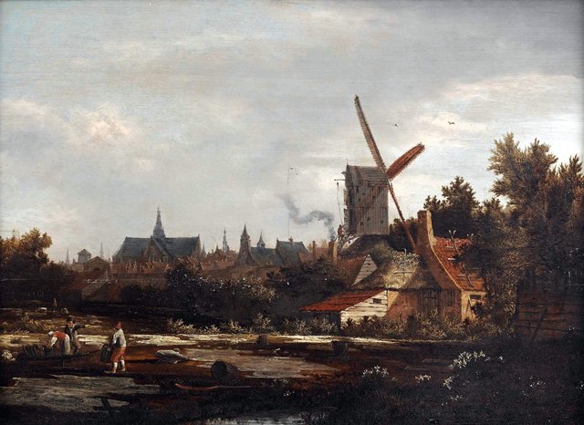 A view of the bleaching fields and ramparts of Haarlem by Anthonie van Borssom
