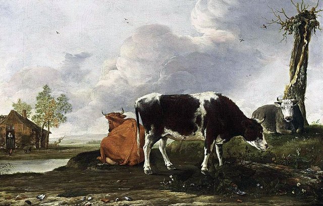 Landscape with Cows by Anthonie van Borssom