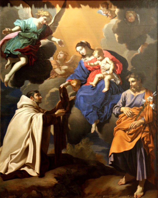 La Vierge remettant le scapulaire à saint Simon Stock by Nicolas Mignard