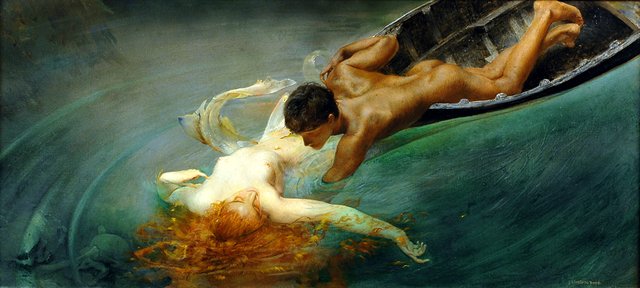 The Siren (Green Abyss) by Giulio Aristide Sartorio