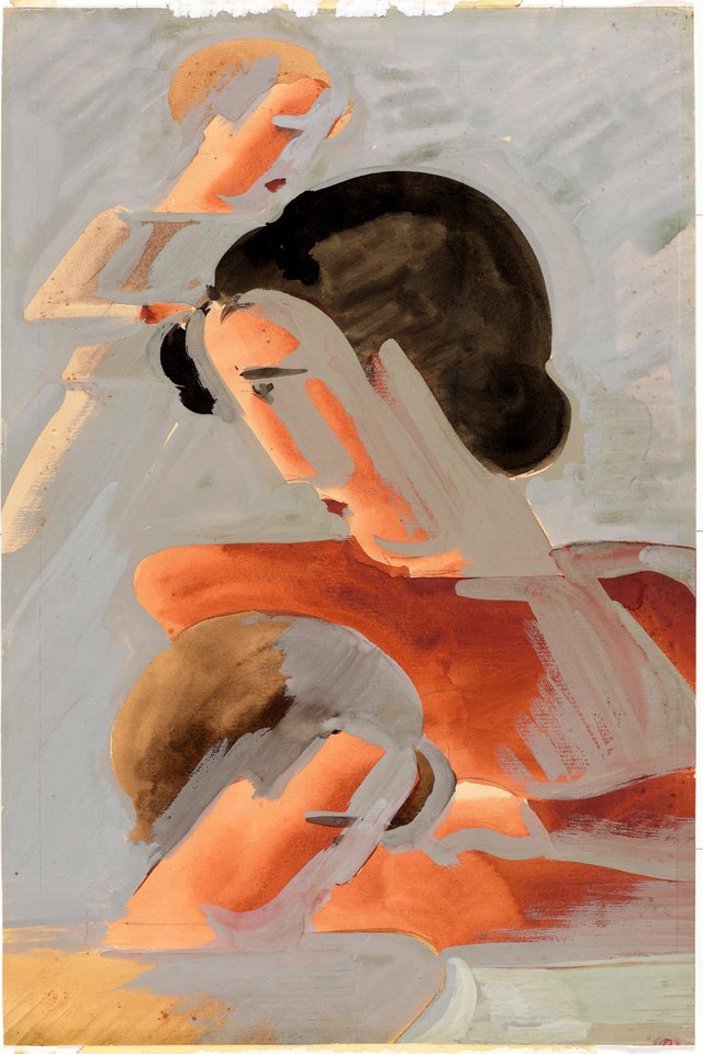 Against Each Other (Study on Red) by Oskar Schlemmer