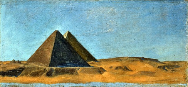 Les grandes pyramids, Egypt by Jean-Jules-Antoine Lecomte du Nouÿ