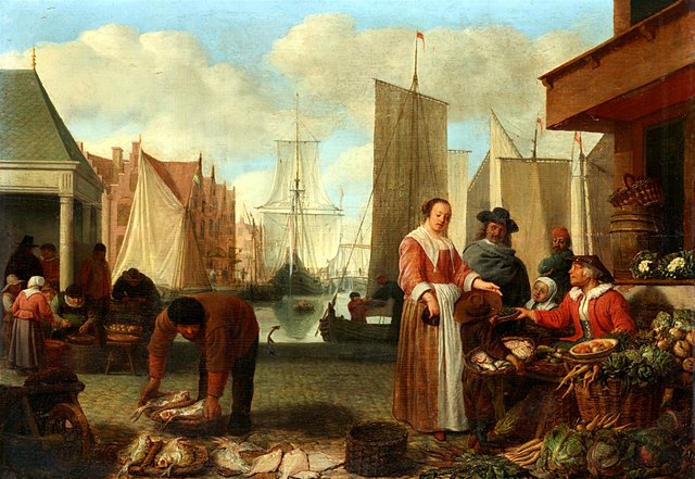Markt am Hafen by Hendrik Martenszoon Sorgh