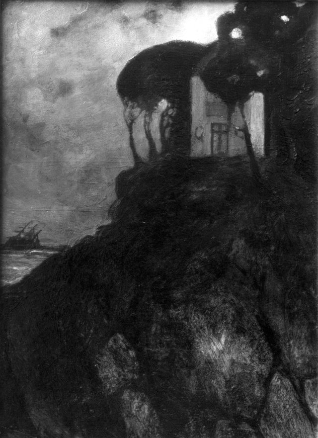 Józef Chełmoński Pejzaż z domem na wzgórzu by Józef Chełmoński