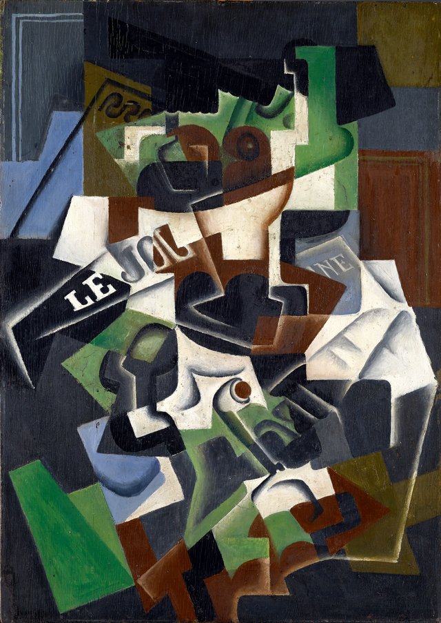 Fruit Bowl, Pipe and Journal by Juan Gris