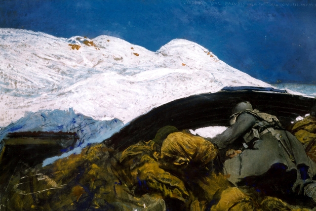 Military lookout on the Pasubio by Giulio Aristide Sartorio