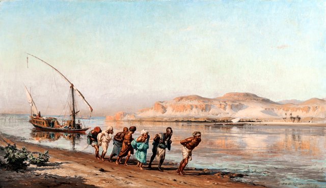 Towing on the Nile by Frederick Arthur Bridgman