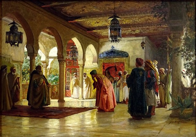 Reception of an Ambassador (Palace of Constantine), Algeria. by Frederick Arthur Bridgman