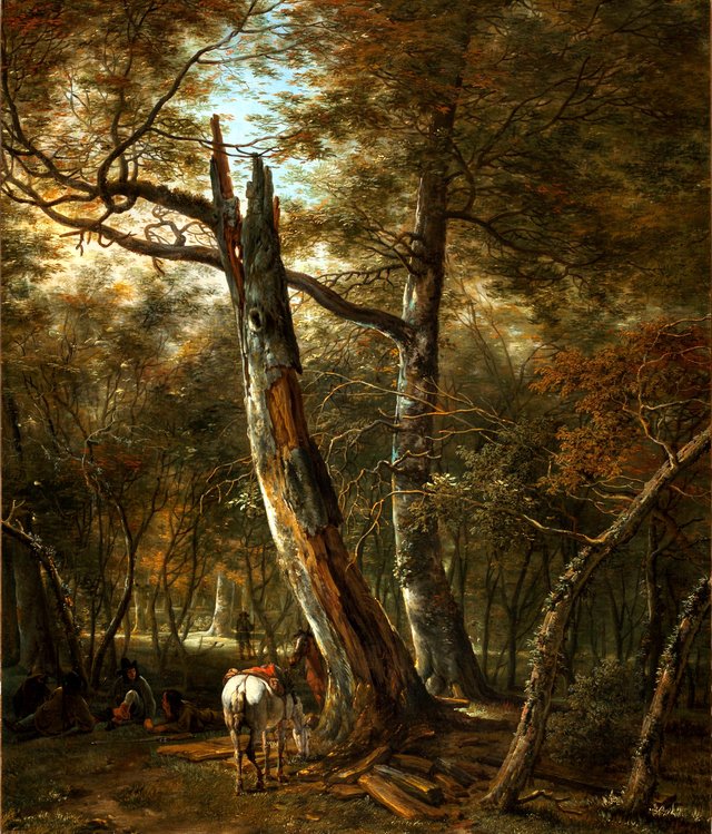 Horsemen resting in the woods by Herman Saftleven