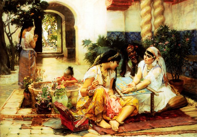 In a Villa El Biar Algeria by Frederick Arthur Bridgman