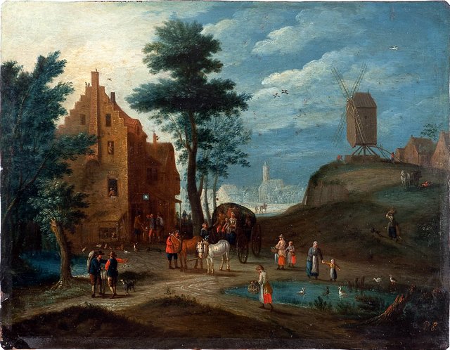 Landscape with figures by Paul Bril