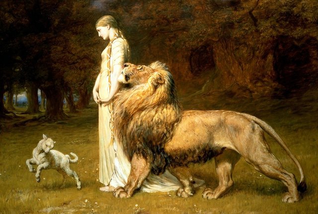 Una and the Lion by Briton Rivière