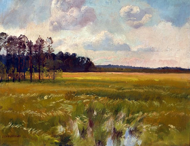 Józef Chełmoński Łąka pod lasem by Józef Chełmoński