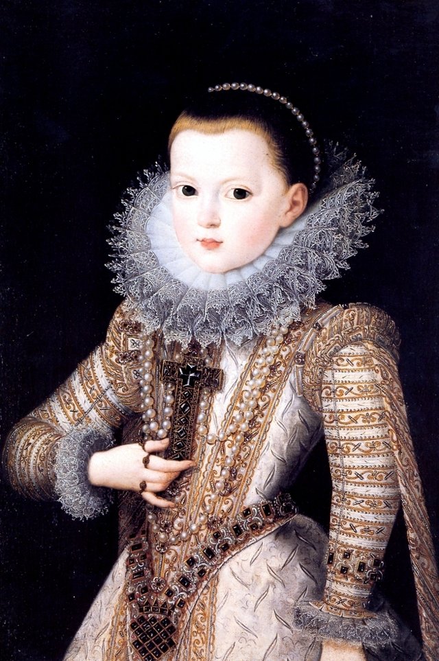 Porträt der Anne of Austria as a child (1601-1666) by Juan Pantoja de la Cruz
