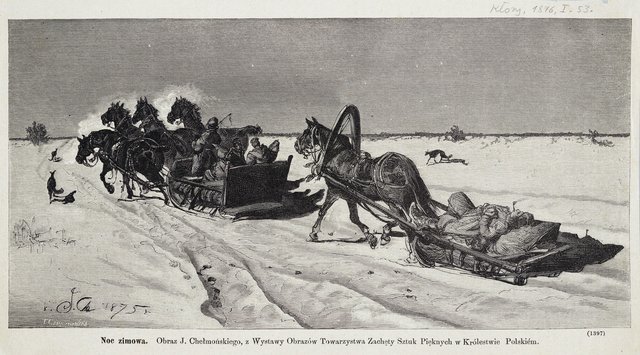 Edward Gorazdowski after Józef Chełmoński Noc zimowa by Józef Chełmoński