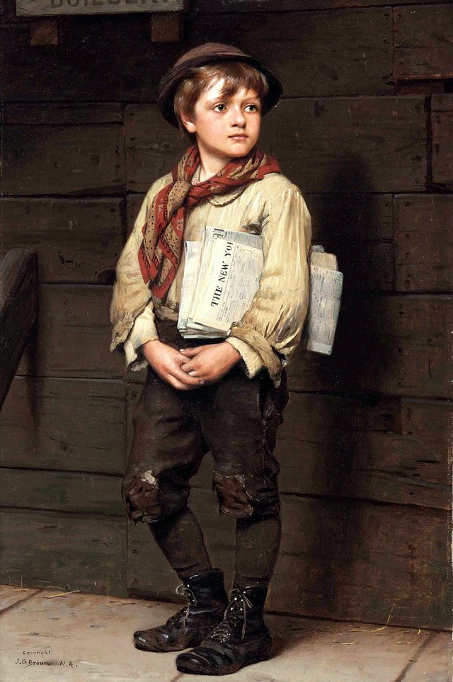 News Boy by John George Brown