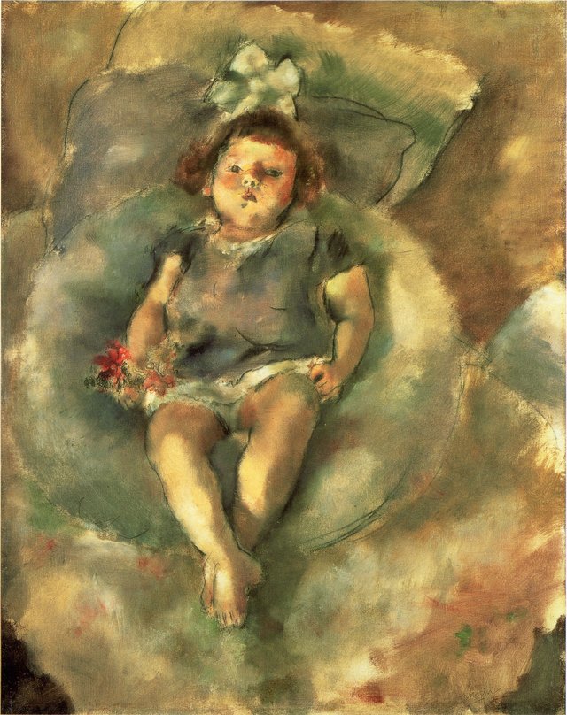 Girl with White Ribbon by Jules Pascin