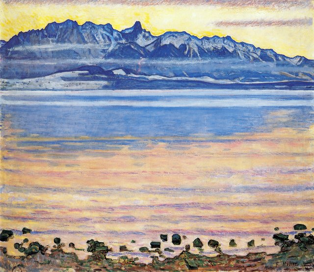 Lake Thun and Stockhorn mountains by Ferdinand Hodler