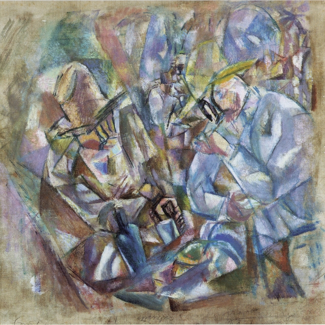 Men in Garden of Café by Jules Pascin