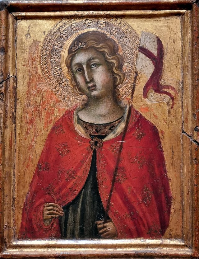 Sainte tenant une bannière by Niccolò di Segna