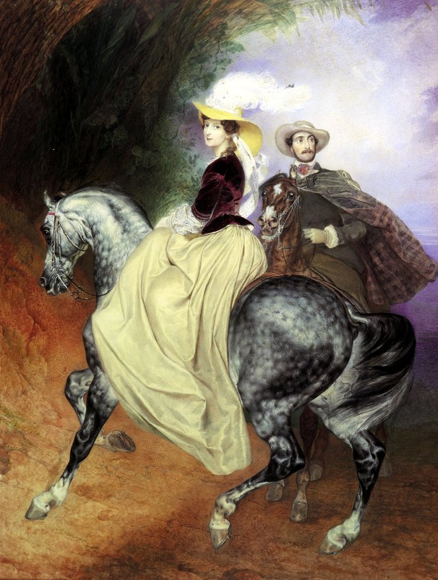 Brulov e e mussar vsadniki by Karl Bryullov