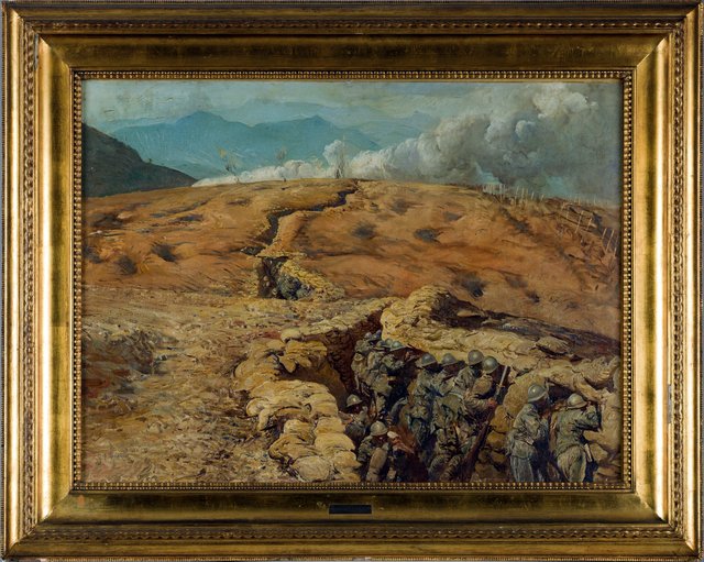 Italian trenches on the Vodice awaiting an attack by Giulio Aristide Sartorio