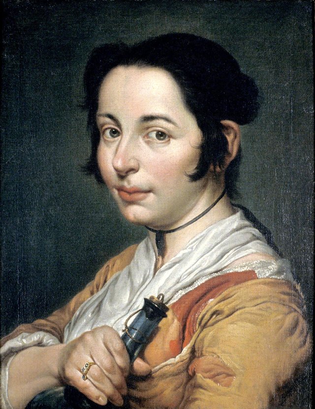 Young Peasant Woman Holding a Wine Flask by Giacomo Ceruti