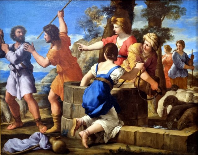 Moïse et les filles de Jethro by Giovanni Francesco Romanelli