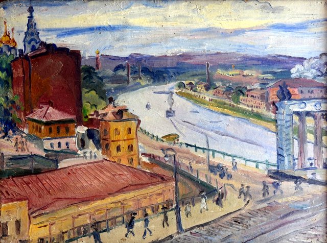 By the Old Borodinsky Bridge by Aristarkh Lentulov