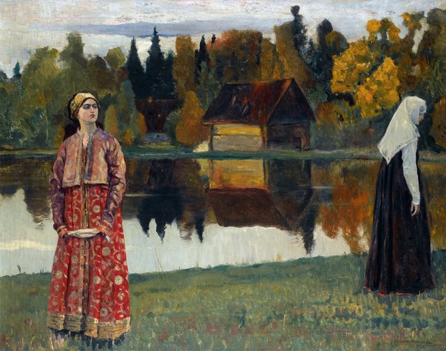 By the lake by Mikhail Nesterov
