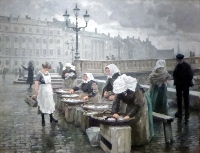 Fiskerkoner på Gammel Strand by Paul Fischer