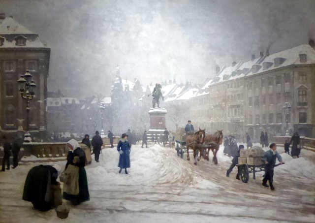 Højbro Plads på en vinterdag by Paul Fischer