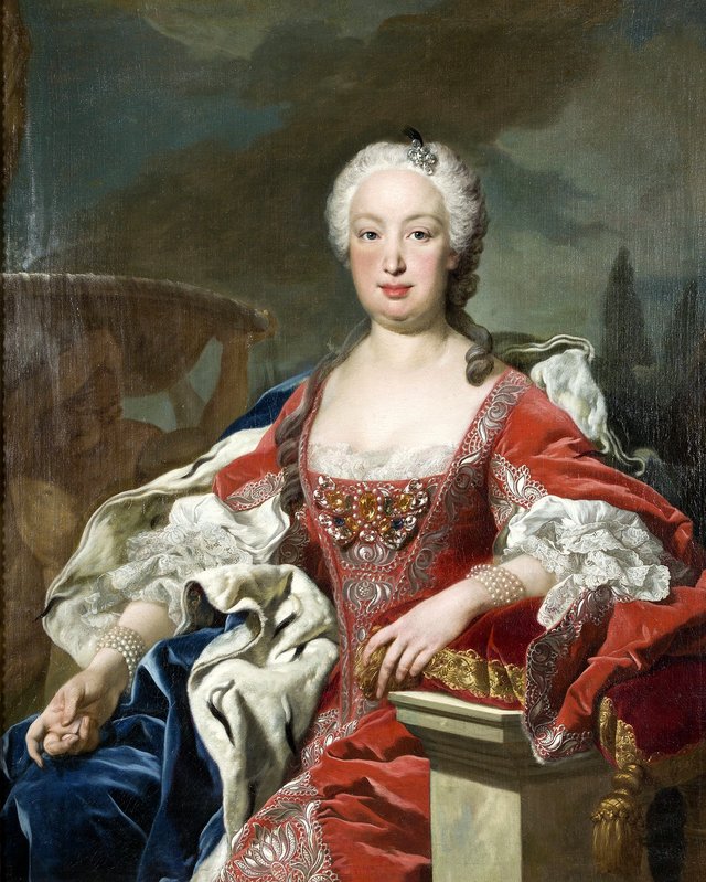 Bárbara de Braganza, reina consorte de España by Louis-Michel van Loo
