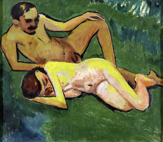 Liegendes Paar by Max Pechstein