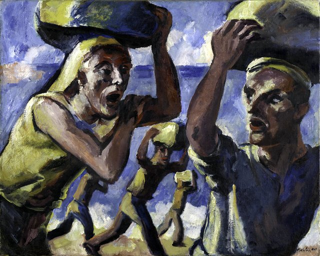 Italienische Steinträger by Max Pechstein