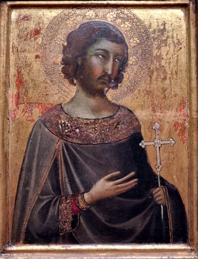Saint tenant une croix by Niccolò di Segna