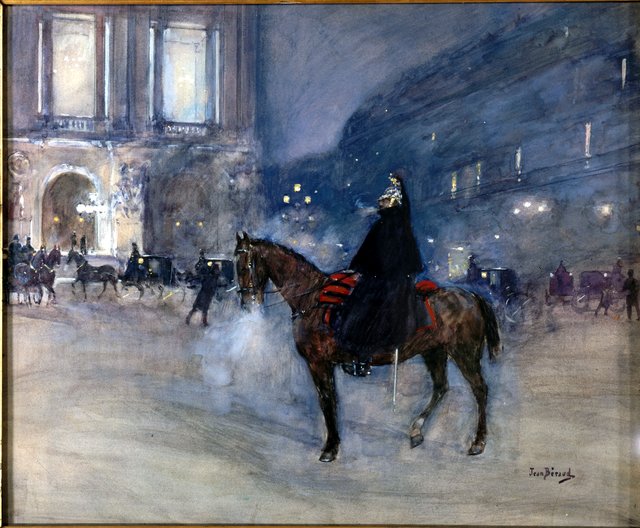 Façade de l'Opéra un soir de gala by Jean Béraud