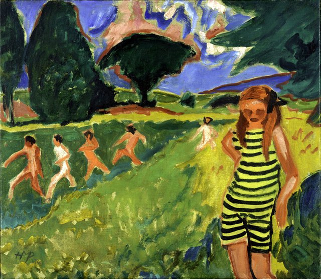 Das gelbschwarze Trikot by Max Pechstein