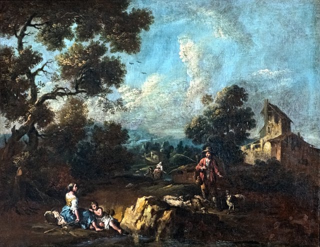 Landscape with shepherd by Giuseppe Zais