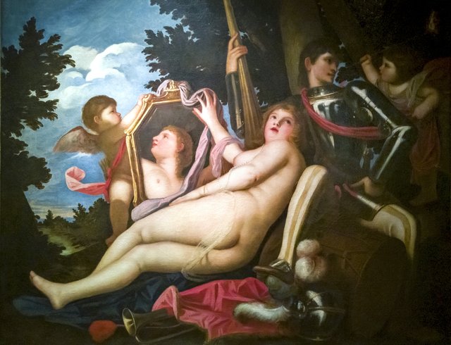 Venus and Mars with two Putti by Alessandro Varotari