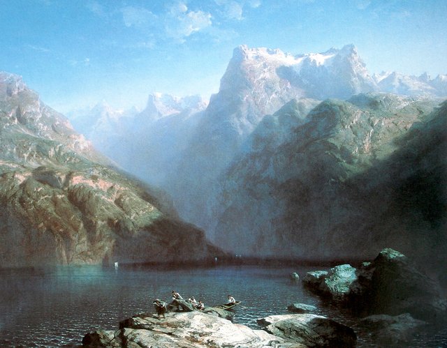 Der Vierwaldstättersee (Symphonie en bleu) by Alexandre Calame